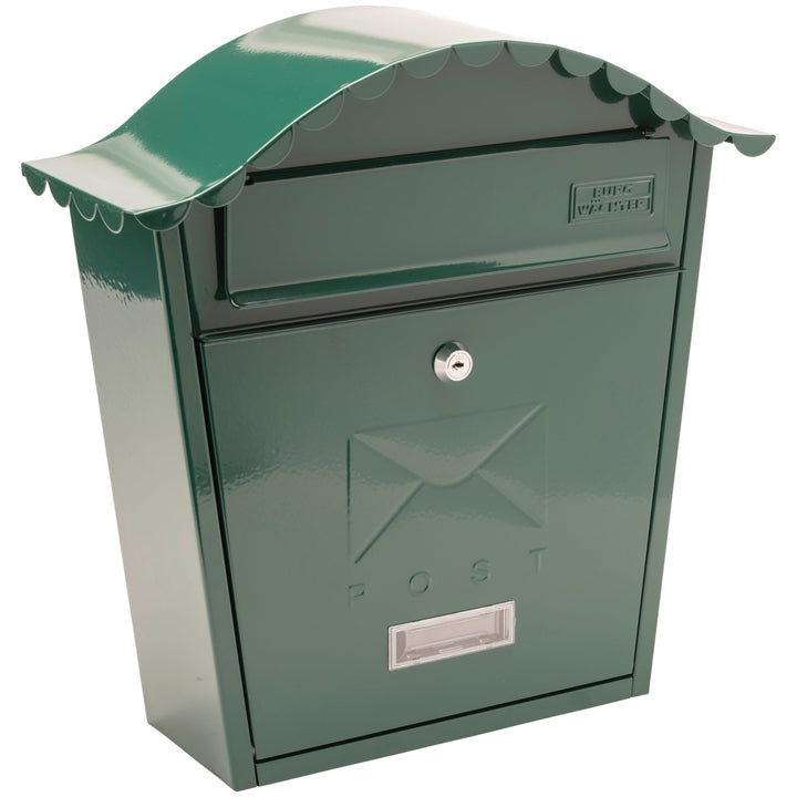 Burg-Wächter Classic Post Box Green Klassischer Briefkasten, grün, MB01G, 36x37x13cm, Grün