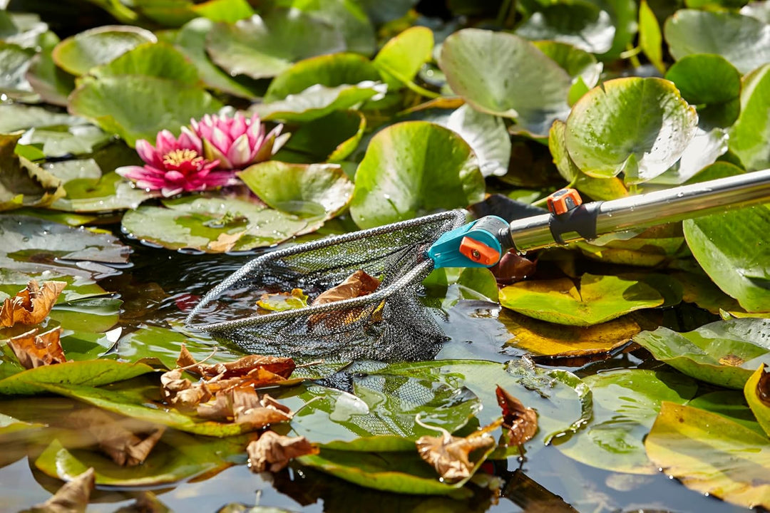 Gardena combisystem-Teichreiniger Vario 2: Teich-Kescher inkl. grob- und feinmaschigem Netz, ideales