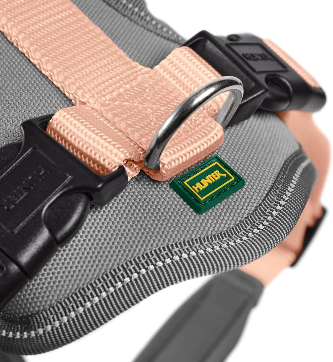 Hunter Hundegeschirr NEOPREN, Farbe: pfirsich/grau, strapazierfähiges Nylon, mit weichem Neopren gep