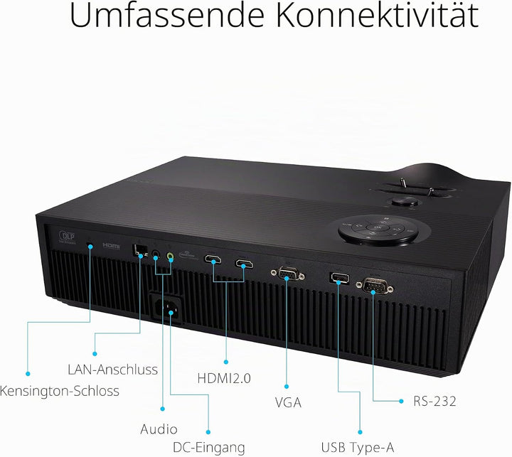 ASUS H1 LED-Projektor (Full HD, 3000 Lumen, 120 Hz, 125% Rec. 709, 125% sRGB, integrierter 10W-Lauts
