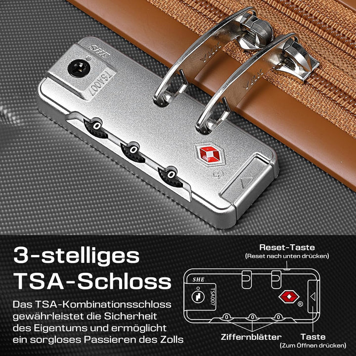 Joyway Koffer Trolleys Handgepäck Koffer, Hartschalen Reisekoffer mit 4 Rollen und TSA Schloss, Erwe