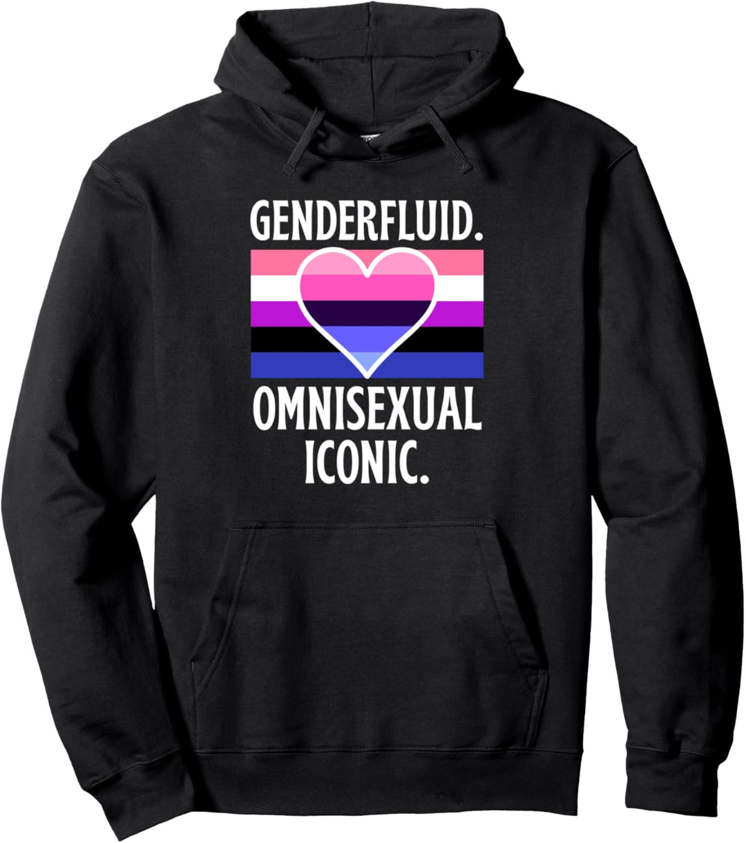 Genderfluid Omnisexual Iconic Pride Flagge Genderqueer Queer Pullover Hoodie