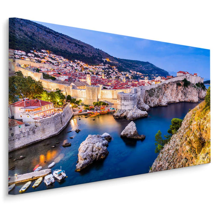 Muralo Bilder Meer 90 x 60cm Bild auf Leinwand Wandbild Kroatien Dubrownik Zimmer Deko Leinwandbilde