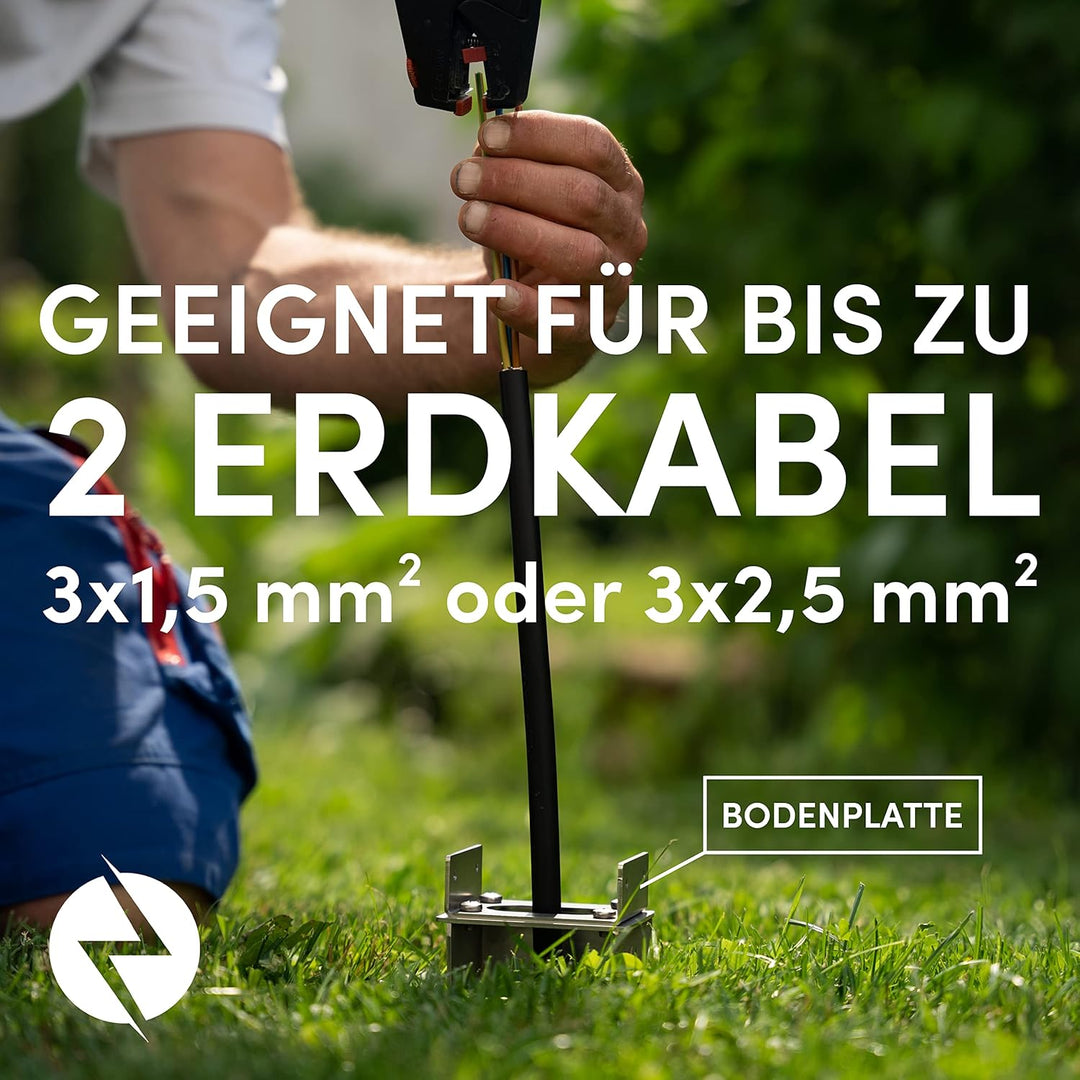 MG-Elektro Steckdosensäule 4fach (Corten) | Aussensteckdose wetterfest IP55, Rost, Modernes Design &