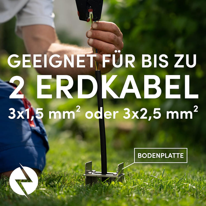 MG-Elektro Steckdosensäule 4fach (Corten) | Aussensteckdose wetterfest IP55, Rost, Modernes Design &