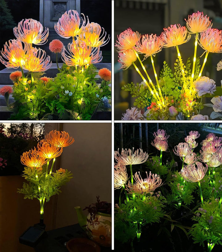 Gartendeko Solar Gartenleuchte Aussen, 2 Stück Solar Blumen für Aussen, Blume Solarlampen Wetterfest