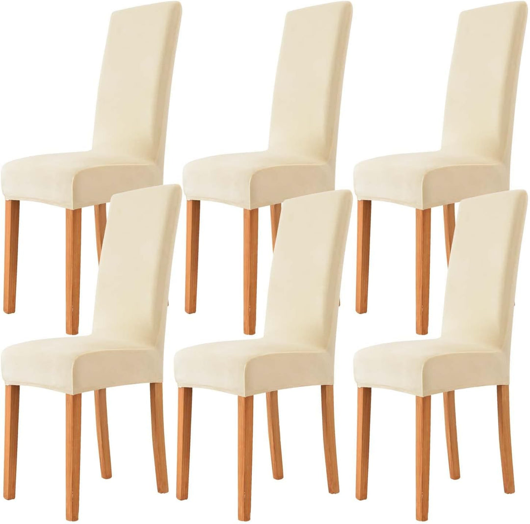 Morwealth 2er 4er 6er Set Stuhlhussen, Stuhlbezug für Esszimmer Waschbar Samt Stretch Stuhl hussen U