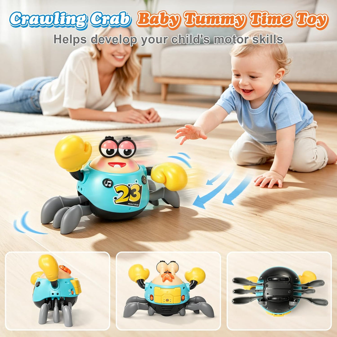 KETIEE Krabbe Baby Spielzeug 6-12 Monate, Interaktives Krabbelspielzeug, Automatisch Hindernissen Au