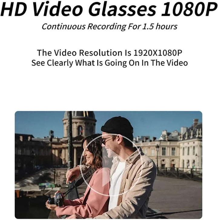 Fockety 1080p Kamera Sonnenbrille, Anti -Shake -Weitwinkel -Objektivsport -Action -Kamera -Brille mi