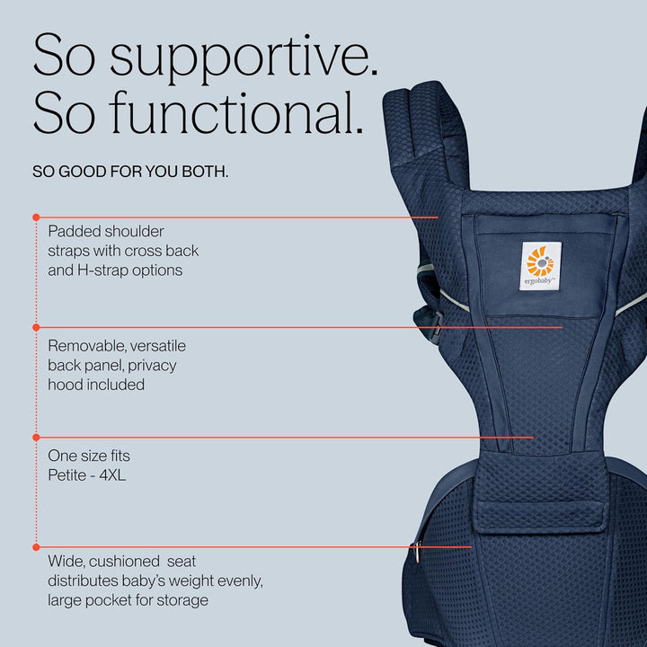 Ergobaby Alta Hip Seat Babytrage mit Babyhüftsitz für Babys und Kleinkinder ab 4 Monaten (5,5 kg - 2