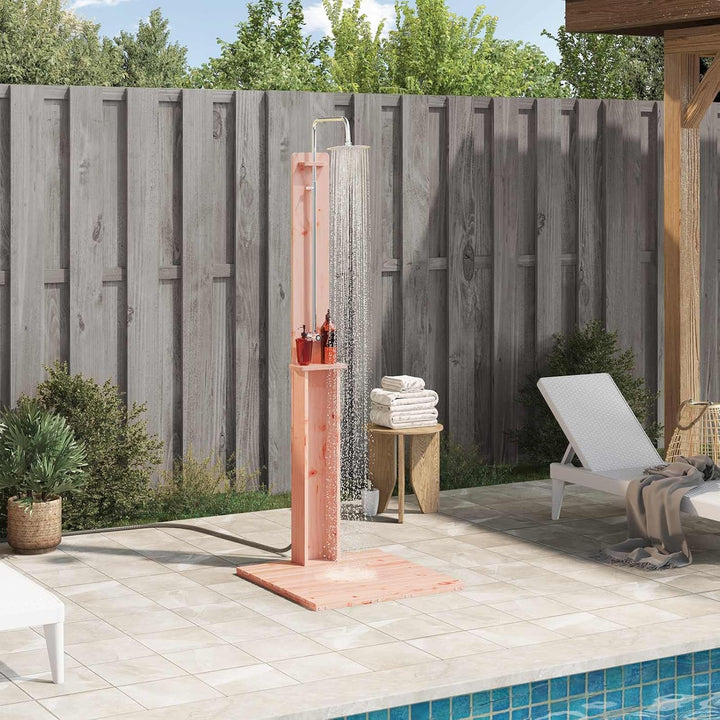 vidaXL Outdoor-Dusche Natur 75 x 76 x 217 cm Massives Douglasienholz, Garten und Terrasse, coole fre