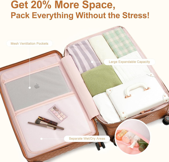 Urecity Vintage Reisekoffer Set 4 Teilig Leicht Retro Lederkoffer Hartschale Trolley Handgepäck Sets
