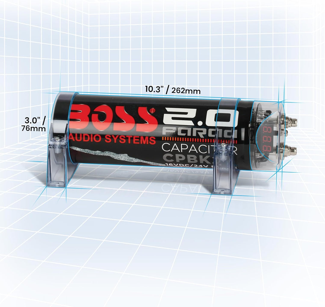 BOSS AUDIO CPBK2 2 Farad Kondensator Standardverpackung, Standardverpackung