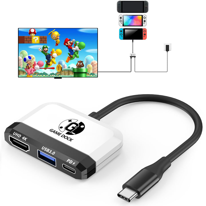 Switch Dock für Nintendo OLED und Steam Deck mit 4K HDMI, USB 3.0 Port, Type C 100W PD Aufladung, Po