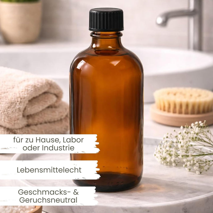 mikken 10 x braune Apothekerflasche 100ml made in Germany, inkl Beschriftungsetiketten + Trichter Br