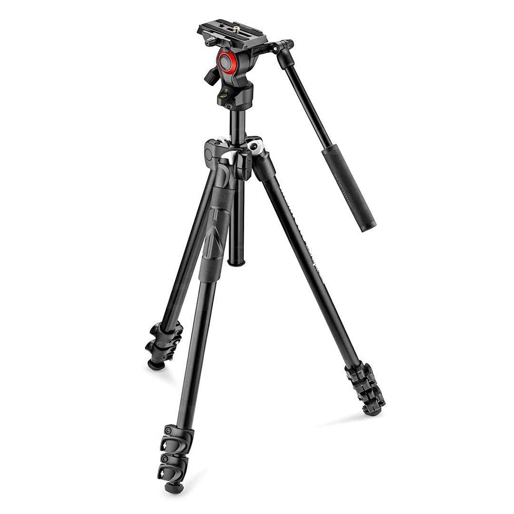 Manfrotto 290 leichtes Kamerastativ mit Befree-Live-Fluid-Kopf für Live-Aufzeichnungen Einzelbett, E
