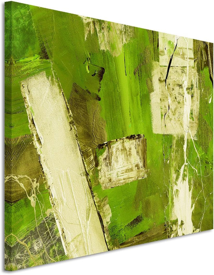 Paul Sinus Art 80x60cm Fotoleinwand Leinwanddruck Kunstdruck Wandbild grün beige braun Balken