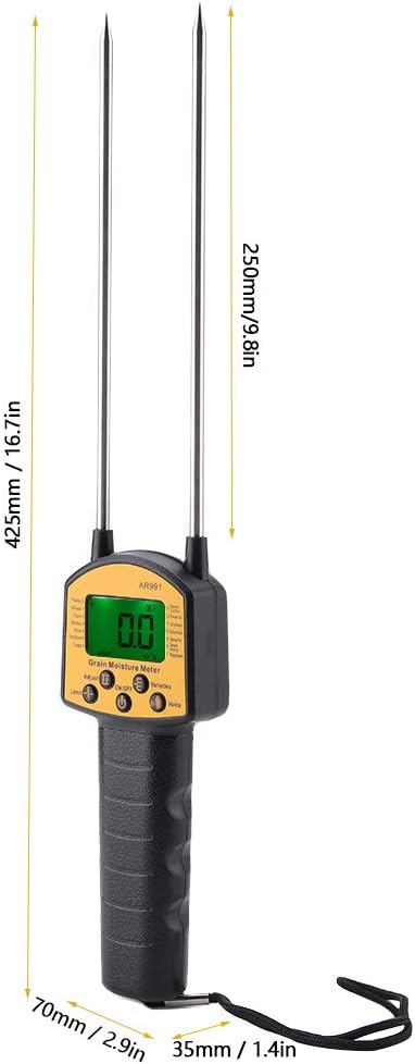 Digitales Getreide Feuchtemessgerät,AR991 Wassergehalts-Analysator,mit LCD Display und Doppelstab St