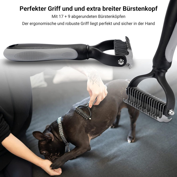 FinoPet 5er Set mit verschiedenen Hundebürsten/Katzenbürsten, XL Fusselrolle und Zeckenzange im Akti