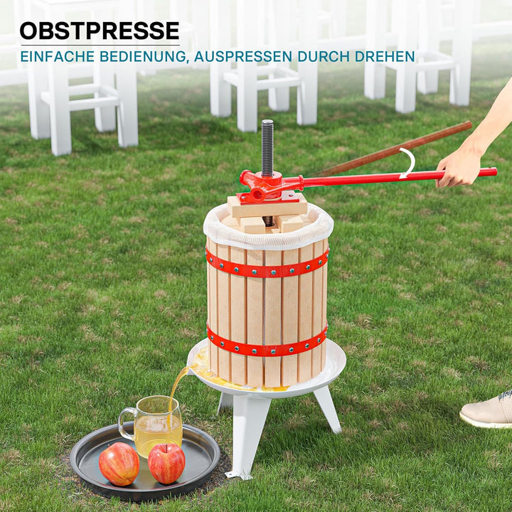 Wiltec 6L Obstpresse incl. Presstuch Maischepresse Weinpresse Apfelpresse Fruchtpresse