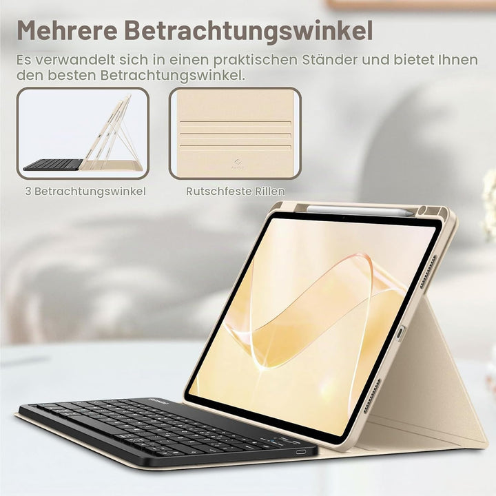 FINTIE Hülle mit Tastatur für iPad Air 13 Zoll M4/M3/M2 (2026/2025/2024), Soft TPU Rückseite Gehäuse