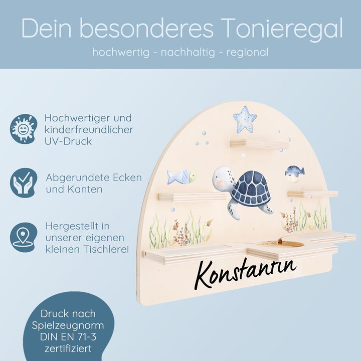 Personalisiertes Tonie Regal für Kinderzimmer - Magnetisches Toniebox Regal für Toniebox & Figuren m