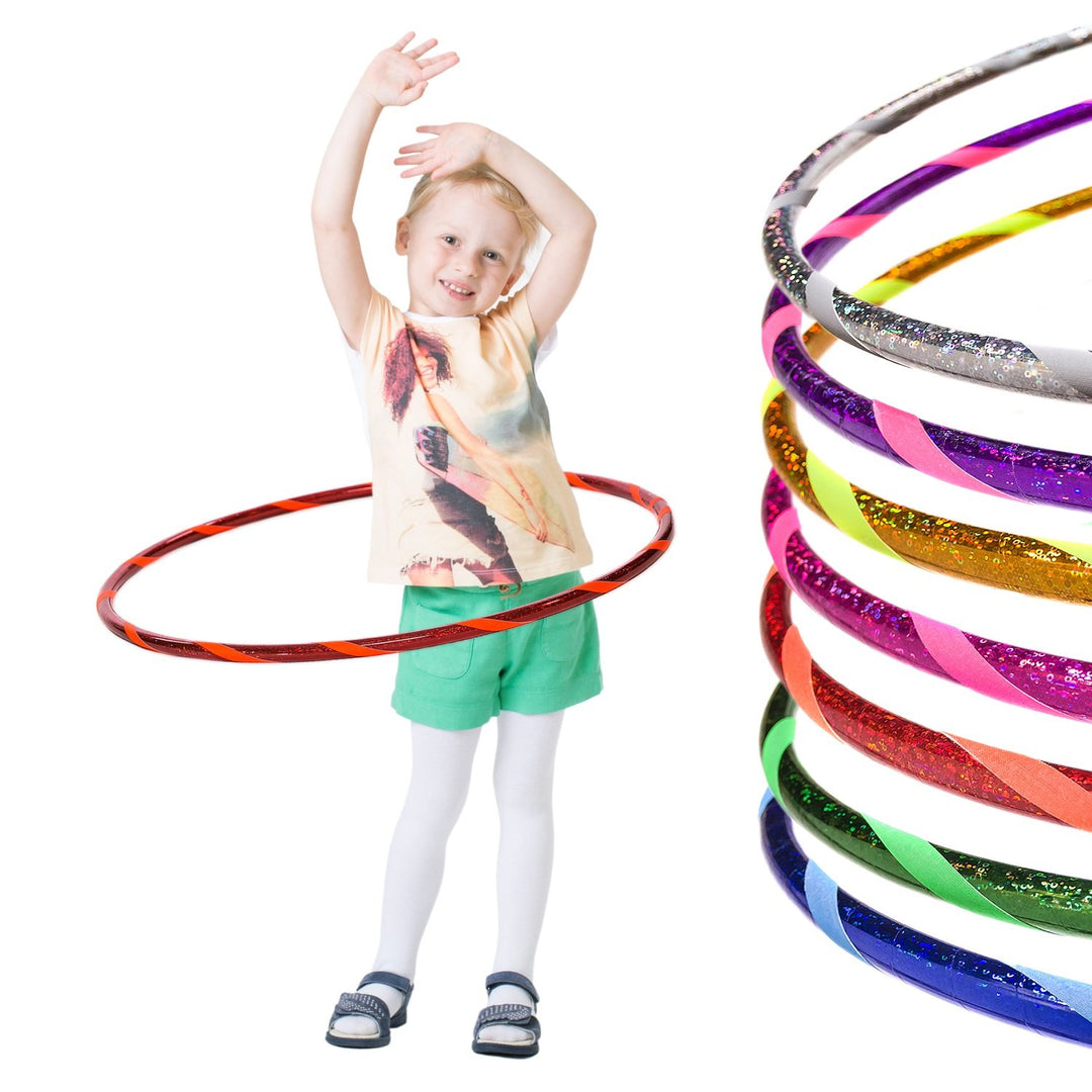 Hoopomania Glamour Kinder Hula Hoop Reifen Ø60cm Glitter-Rot-Orange, Ø60cm Glitter-Rot-Orange