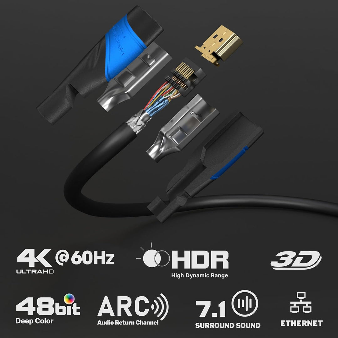 KabelDirekt – 4K HDMI-Kabel – 10 m – Erhältlich in 0,15-22,5 m – Für jeden HDMI-Anschluss (4K@60Hz,