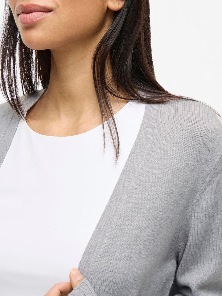 Vila Female Strickjacke VIRIL Basic Strick XS Light Grey Melange, XS Light Grey Melange