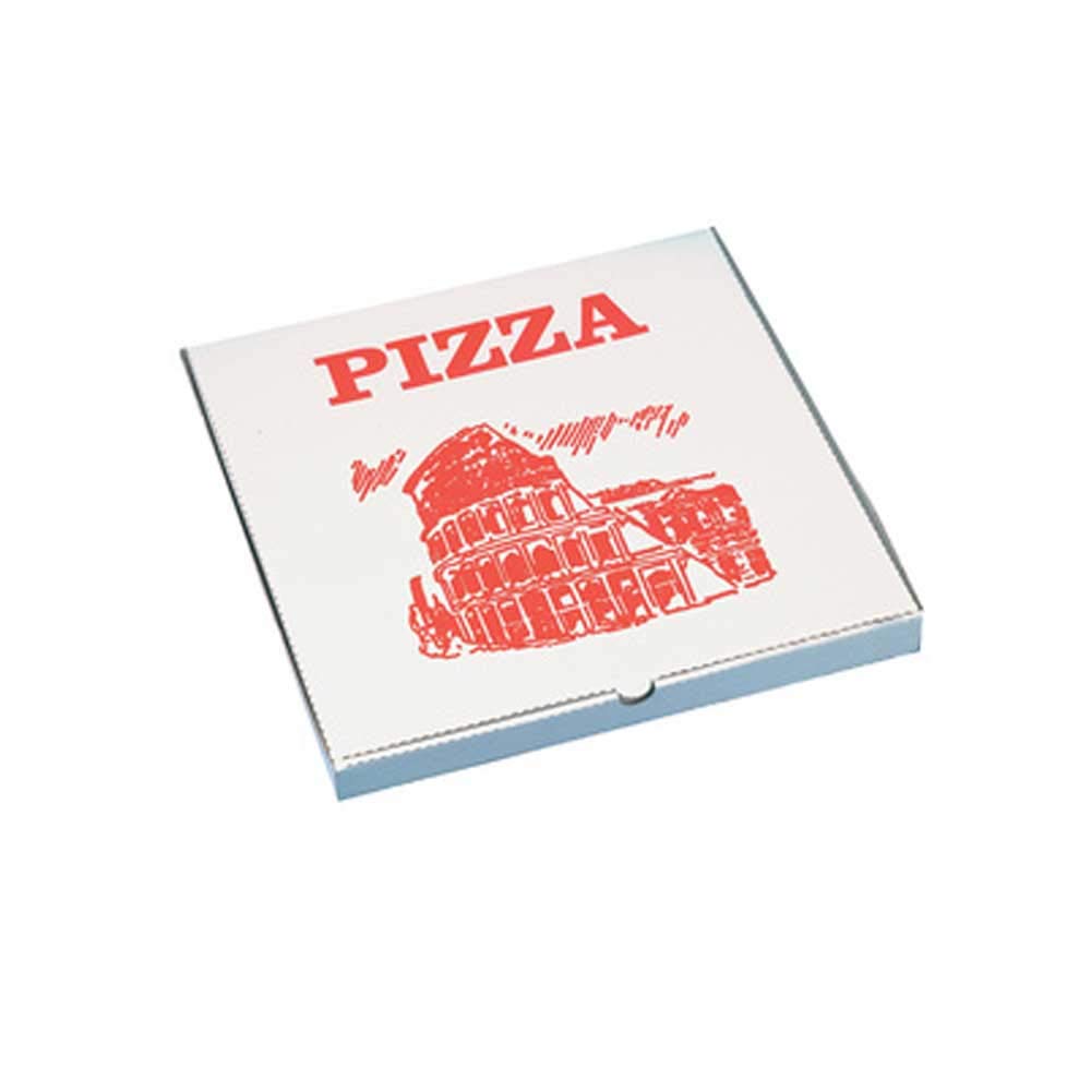 PAPSTAR 90005 Pizzakarton eckig, 300 x 300 x 30 mm, weiá/rot