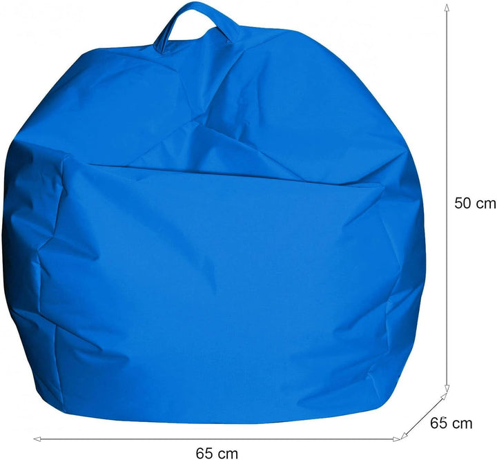 Dmora Eleganter Sitzsack, blaue Farbe, Masse 65 x 50 x 65 cm Blu, Blu