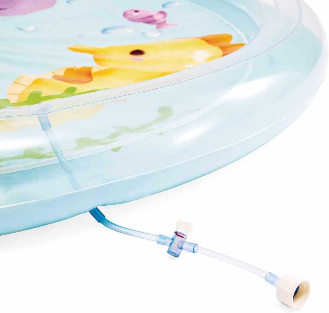 Intex Aufblasbarer Kinderpool mit Palmenspray, Ø 173 x 104 cm, mit Wasserspritzer, Schlauchanschluss