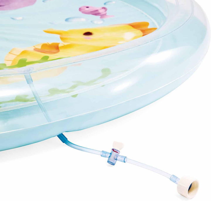Intex Aufblasbarer Kinderpool mit Palmenspray, Ø 173 x 104 cm, mit Wasserspritzer, Schlauchanschluss