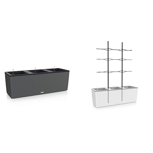 Lechuza Trio Cottage 30 Pflanzgefäss mit ERD-Bewässerungs-System, Granit, 100 x 32 x 34 cm & Trio Co