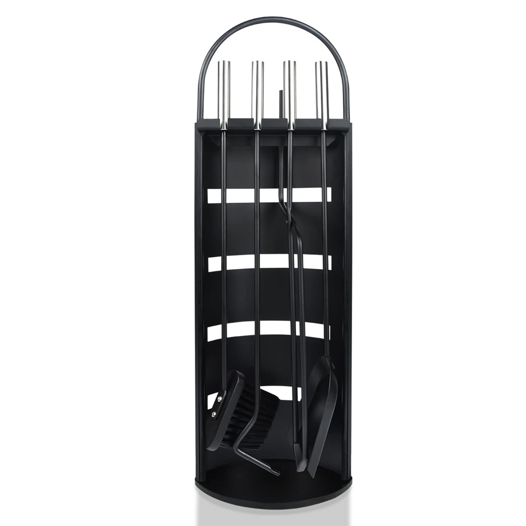 XMTECH 5 Teilig Kaminbesteck Set Kamingarnitur Kaminzubehör Metall Modern Design für Küche Haushalt,