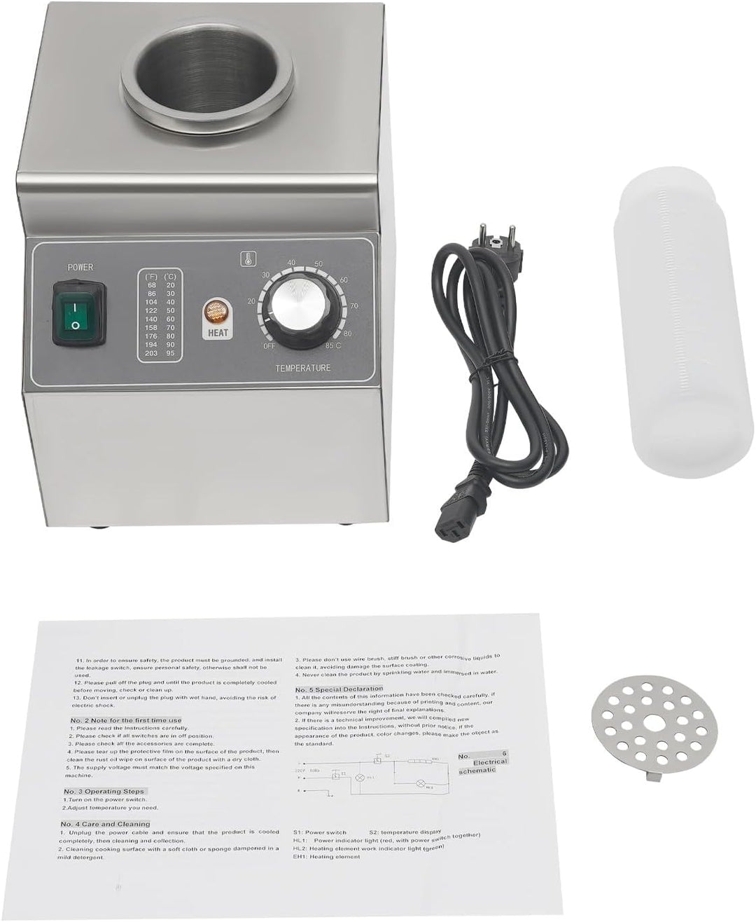 100W 220V Edelstahl Elektrischer Sossenwärmer Elektrisch Saucenwärmer Jam Heat Preservation Machine