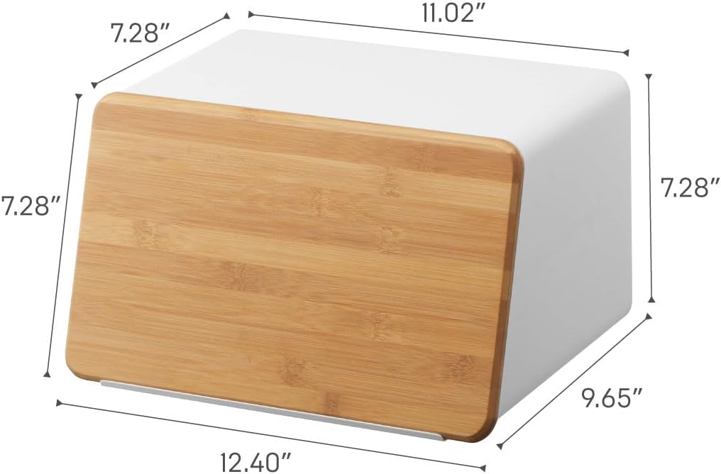 YAMAZAKI Tower Brotkasten, Edelstahl, Weiss, One Size, Weiss