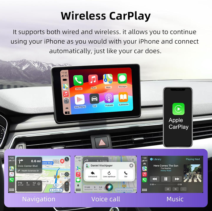 EZoneTronics Wireless CarPlay & Android Auto Retrofit Kit Decoder für Audi A4/A5/A6/A7/Q2L/Q5L/Q7 20