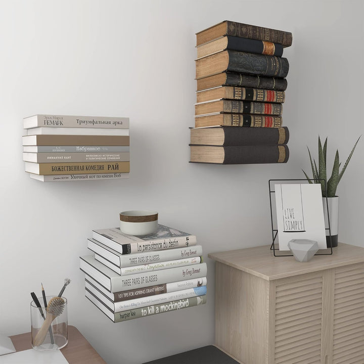 STORAGE MANIAC Unsichtbare schwebende Bücherregale Wandmontage, robuste Buch-Organizer, kaschieren s