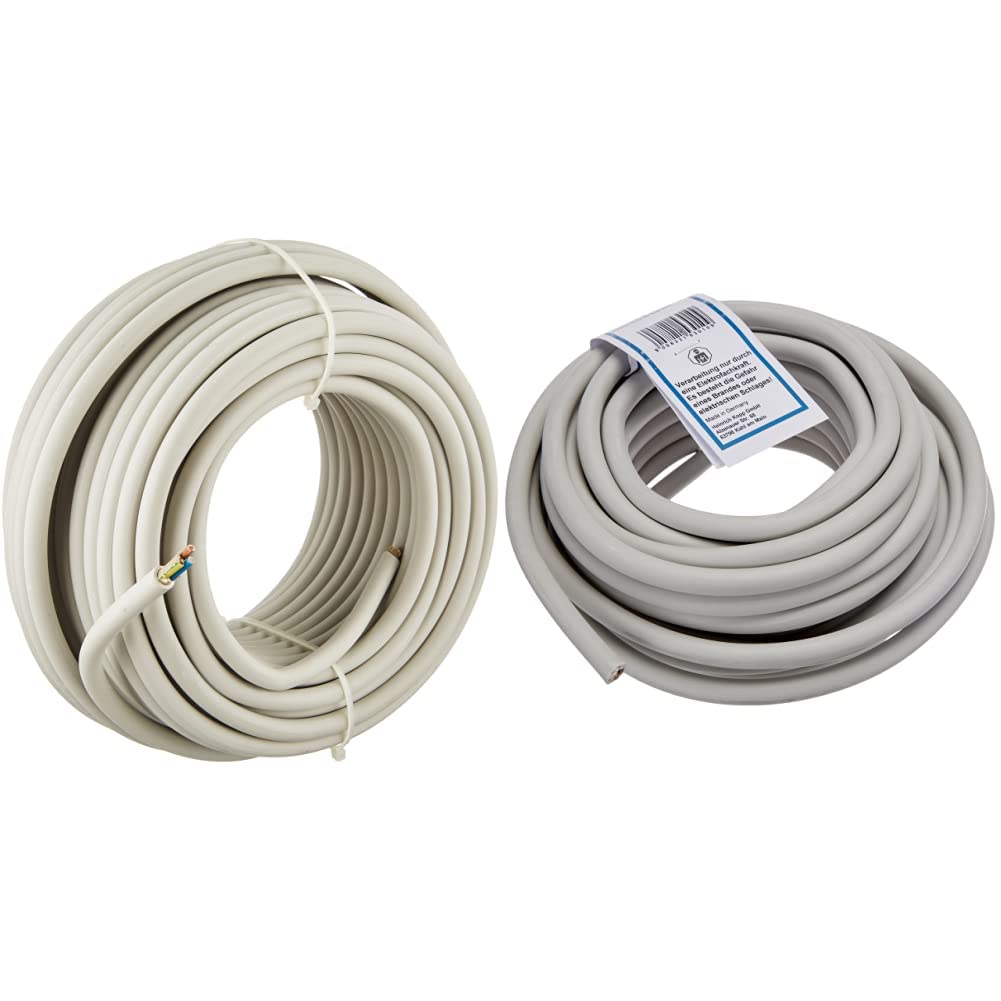 Kopp 150825001 Mantel-Leitung NYM-J, 3 x 1.5 mm², 25 m, grau & 153010840 Mantel-Leitung NYM-J 5 x 1.