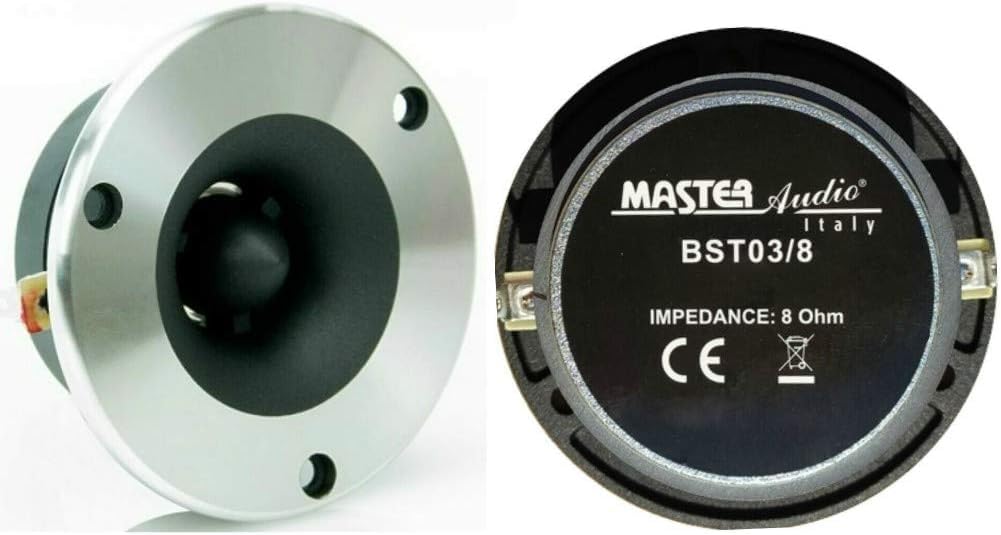 2 SUPER Tweeter MASTER AUDIO BST03/8 mit 120 watt rms und 240 watt max 9,60 cm Durchmesser 99 db 8 o