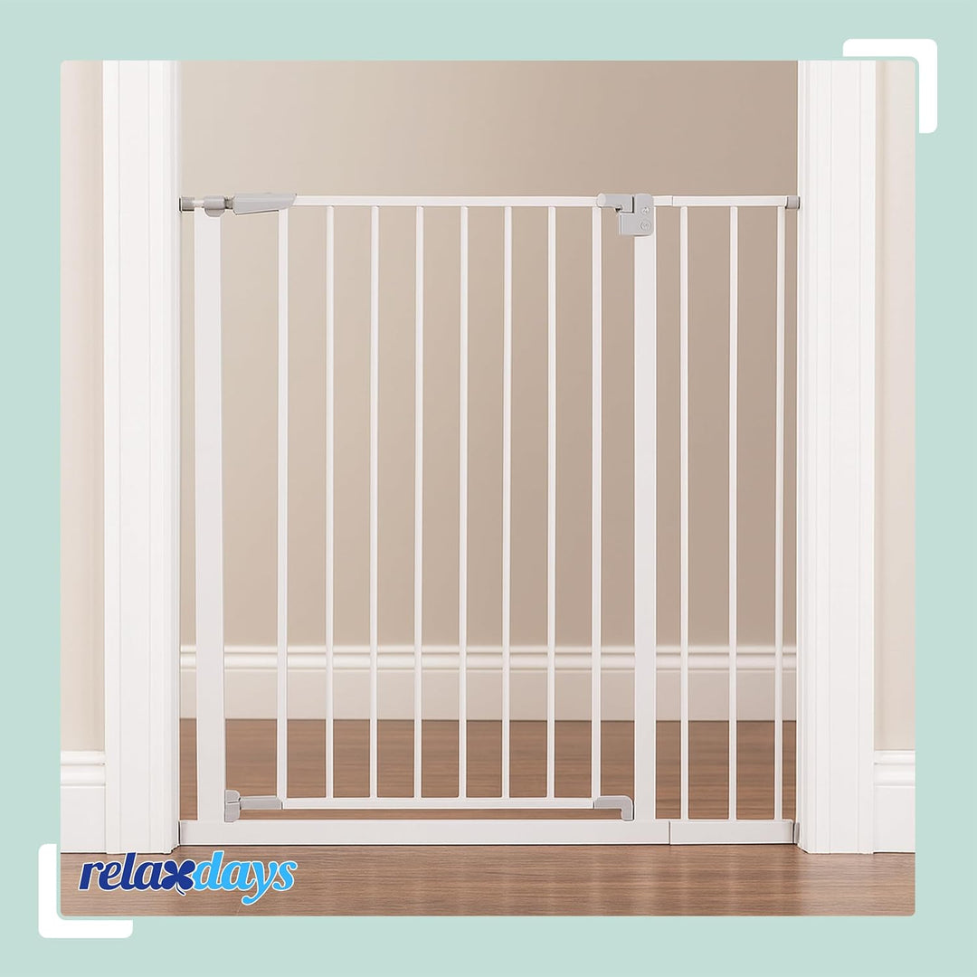 Relaxdays Treppenschutzgitter, 95–100 cm, ohne Bohren, Baby &amp; Kleinkind, Treppe &amp; Tür, Türschutzgitt