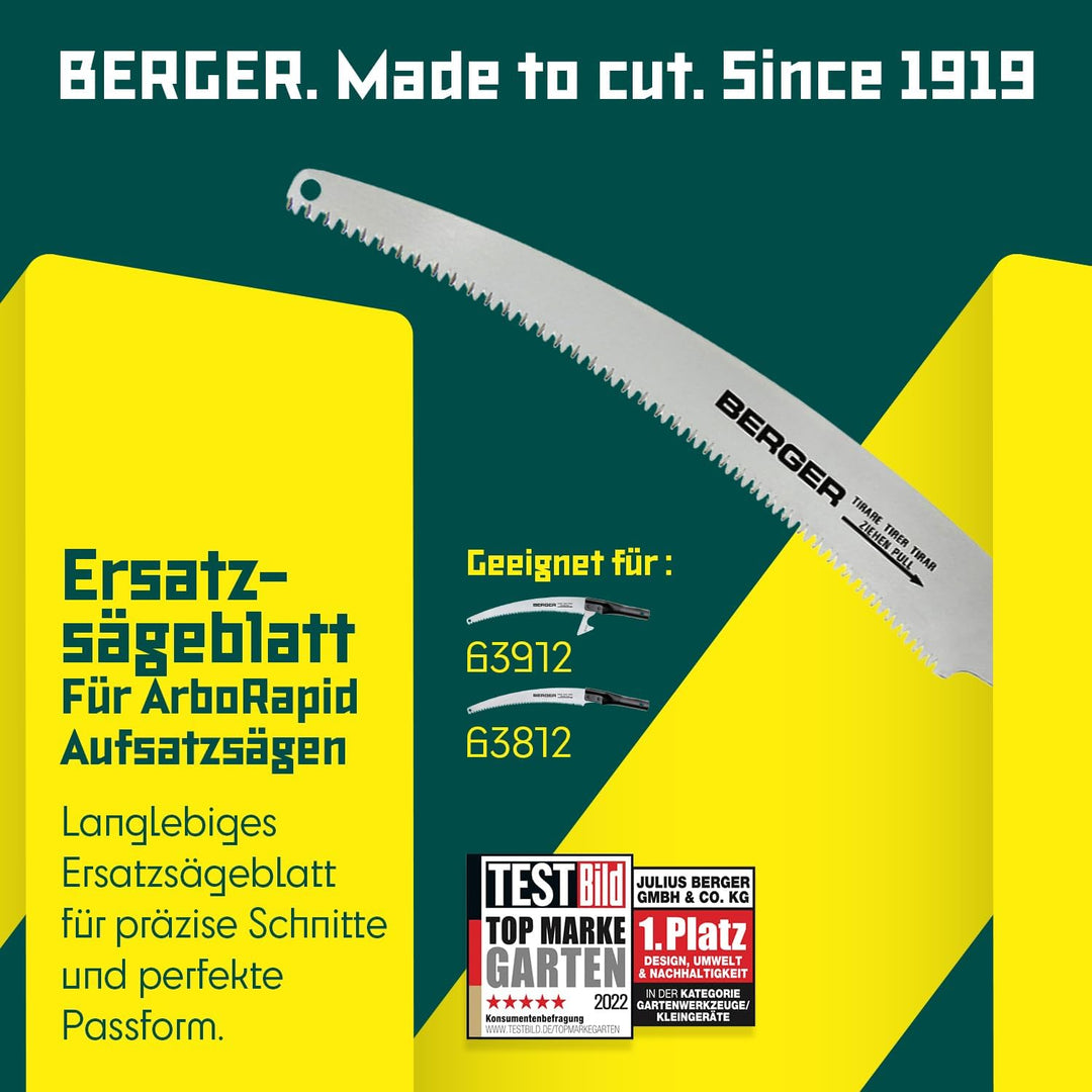 Berger Ersatzsägeblatt 93912 für ArboRapid Aufsatzsäge 63912, Original Ersatzteil 39 x 5 x 1 cm, 39