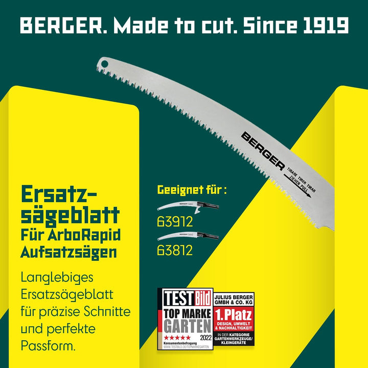 Berger Ersatzsägeblatt 93912 für ArboRapid Aufsatzsäge 63912, Original Ersatzteil 39 x 5 x 1 cm, 39