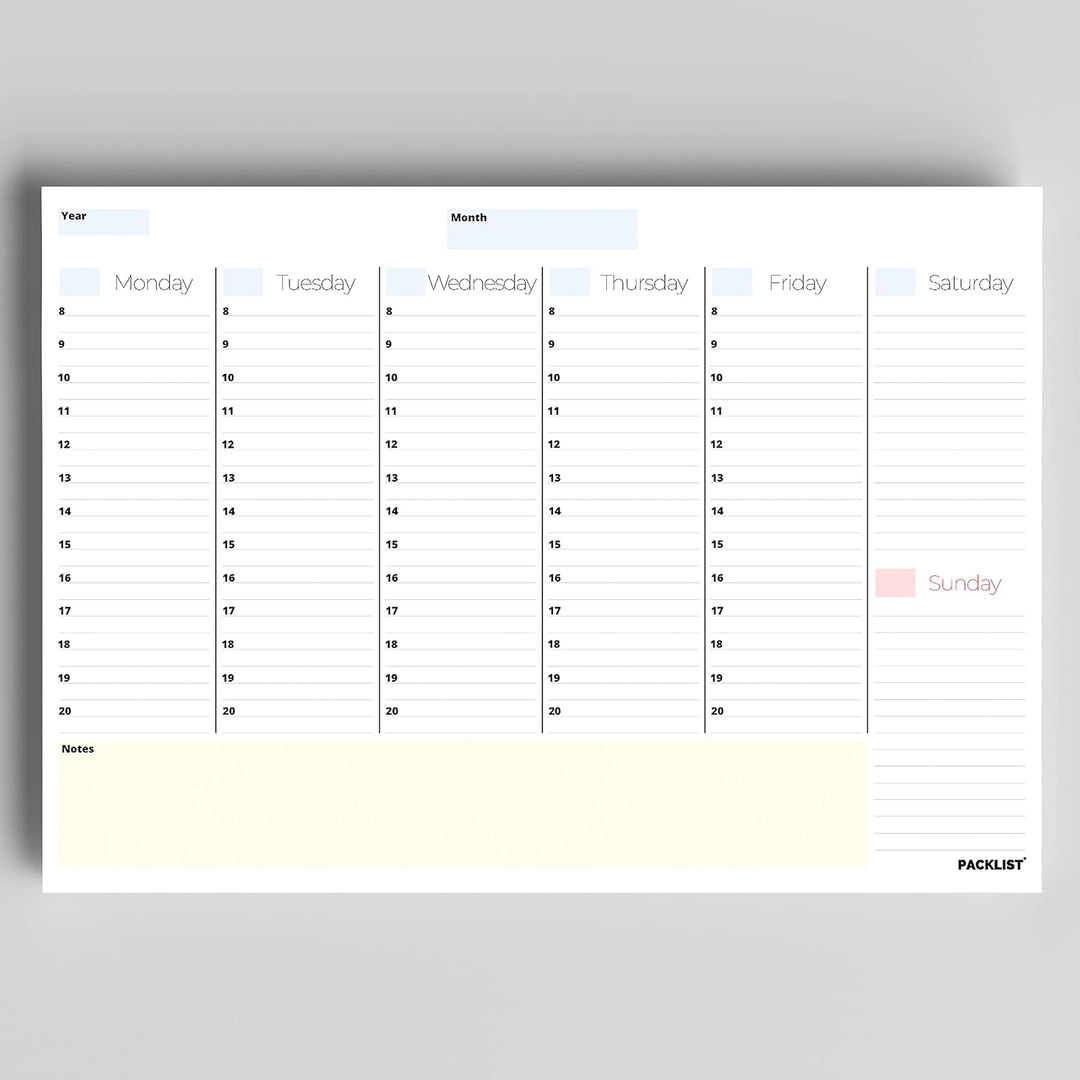 Weekly Planner Pad A4 - Stylish Undated Weekly Organiser, 52 Pages for Home, Study, Work & Family Pl