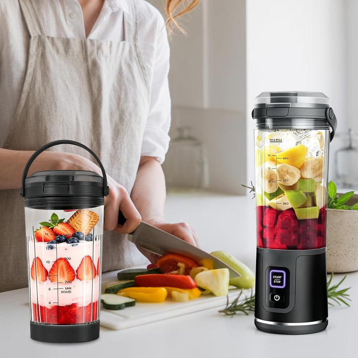 Ninja Blast Tragbarer Mixer Ersatzteile Zubehör 530ml: Becher mit Trinköffnung Deckel &amp; Untere Kappe