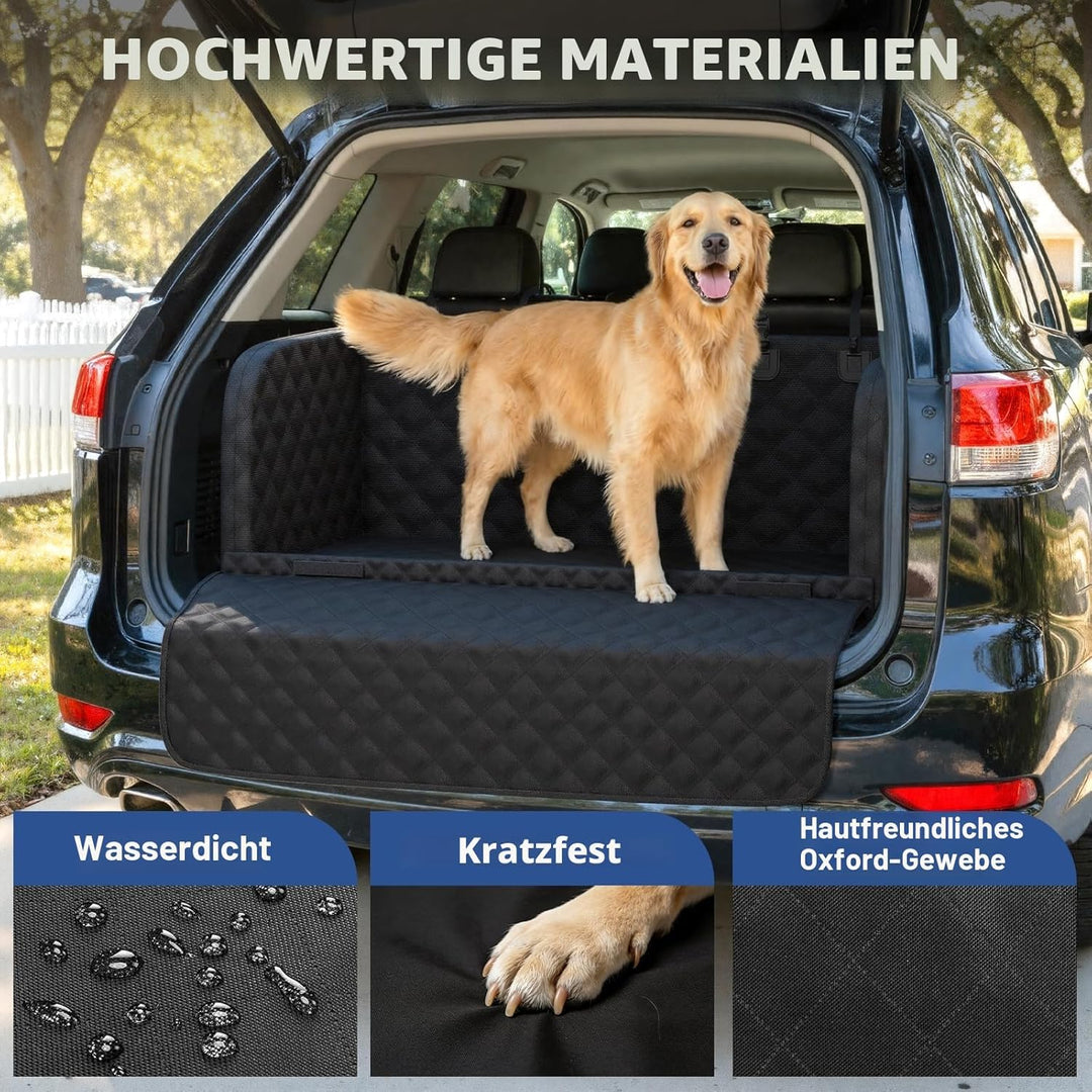 pecute Kofferraumschutz Hund gesteppt mit Seiten und Ladekantenschutz - Schwamm-Antikollisionsschutz