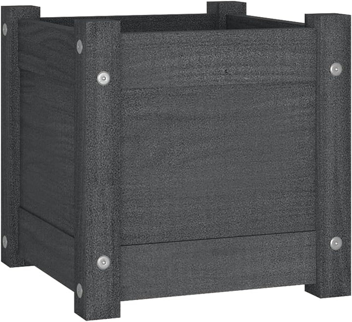 homiuse Hochbeet Pflanzkübel Grau 31x31x31 cm Massivholz Kiefer Grau Blumentopf Gross PflanzküBel Gr