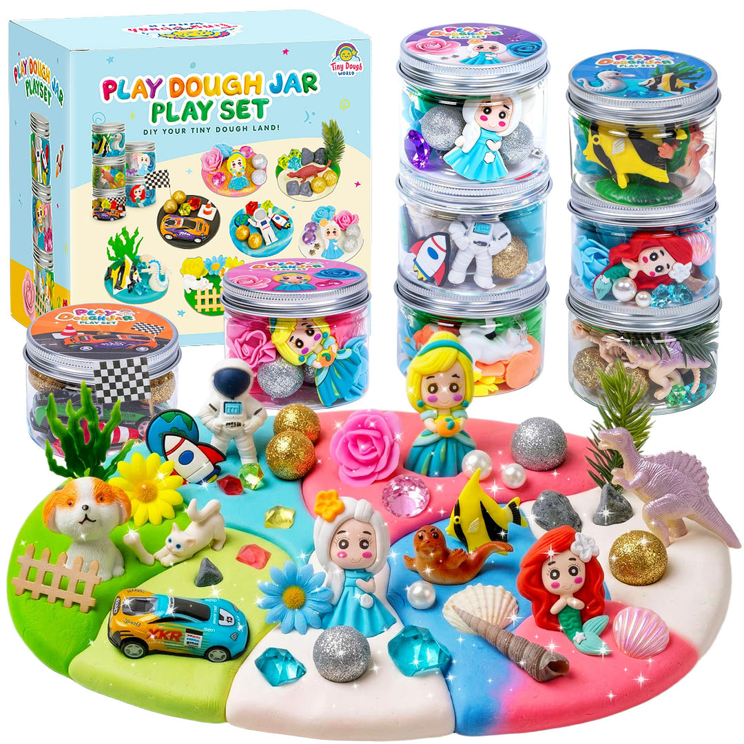 JOY SPOT! 8 Themen Sensorische Knete in dose, ungiftig Knetmasse Set, Kreatives Kinderknete Spielzeu