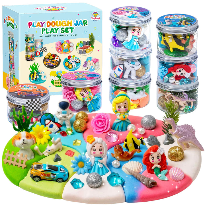JOY SPOT! 8 Themen Sensorische Knete in dose, ungiftig Knetmasse Set, Kreatives Kinderknete Spielzeu